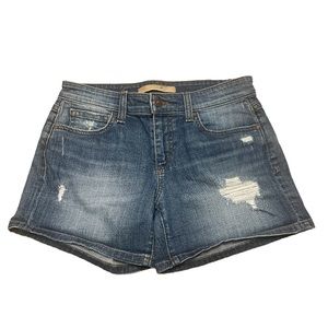 Dark wash denim Joe’s Jeans shorts.